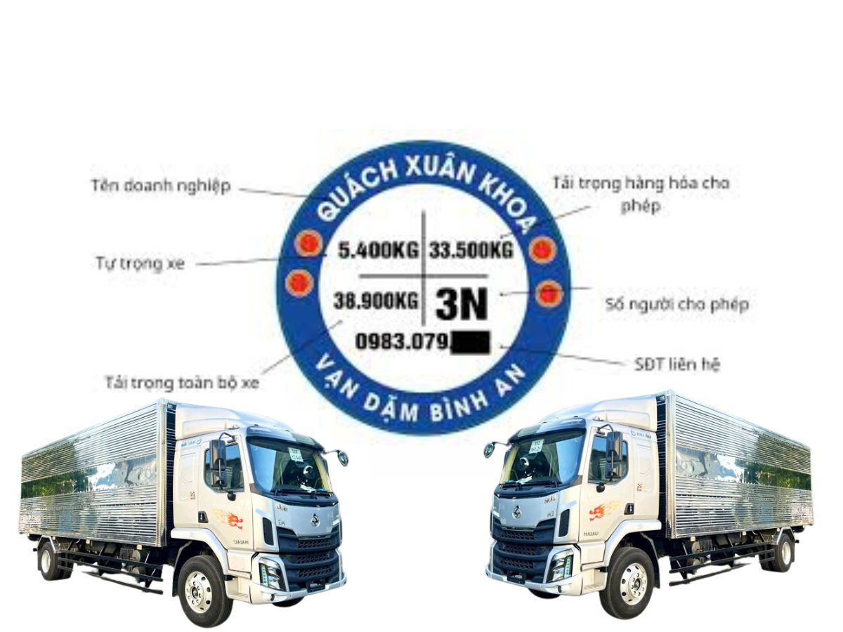Cách đọc thông số ghi trên cửa xe tải
