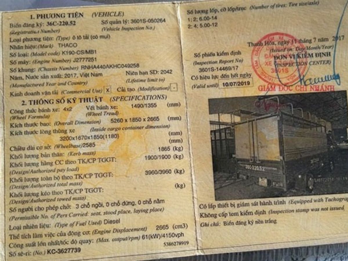 Cách nhận biết xe tải bao nhiêu tấn